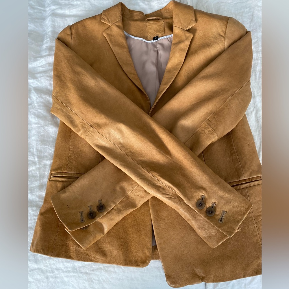 Tan Leather GAP Blazer - Size 2